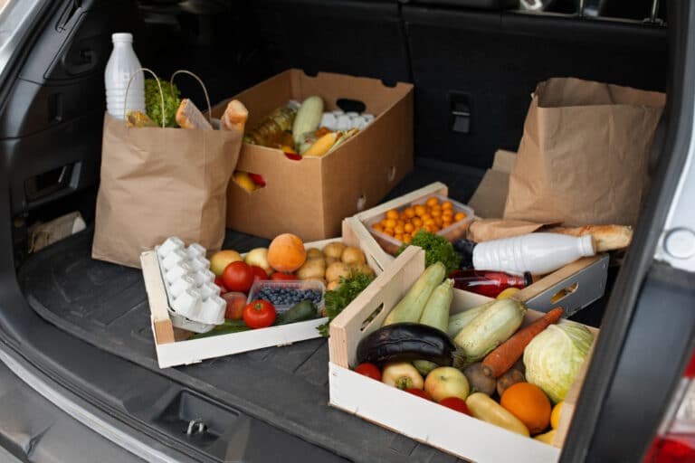 courier delivering groceries home