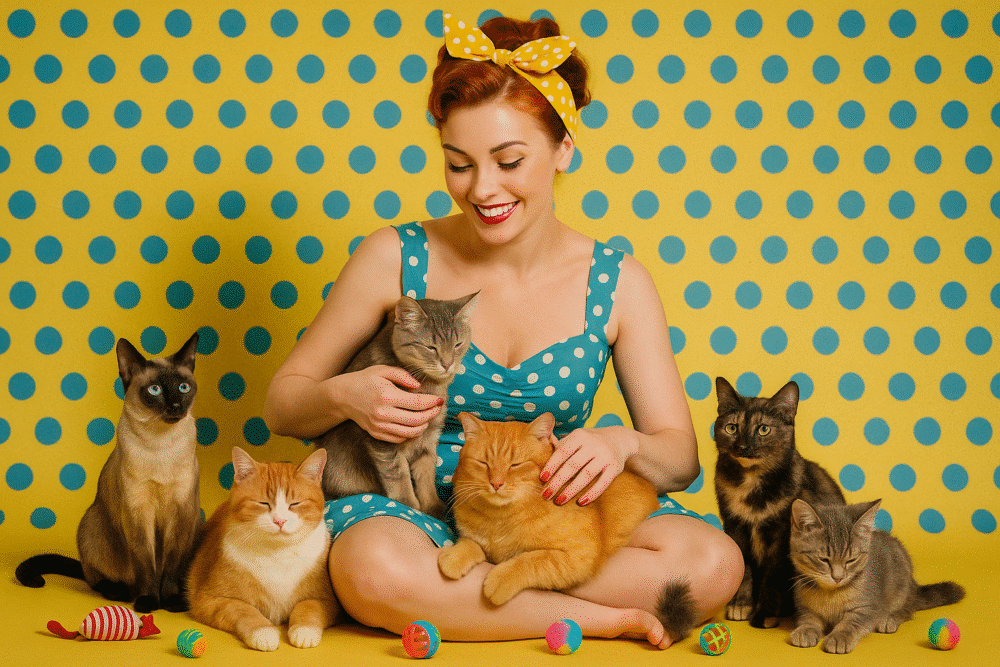 Pin up et Chats Heureux